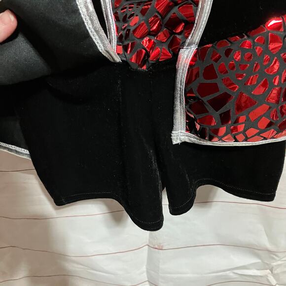 “Aftermath” Red shattered sequin spandex Dance/Performer Costume Adult Small - Picture 6 of 7